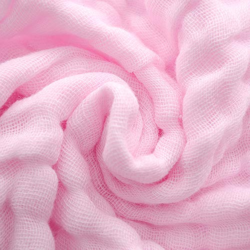 Baby Washcloths - Natural Cotton Baby Wipes - Soft Newborn Face Towel for Sensitive Skin - 10 Pack, 12x12 inches - color: Pink