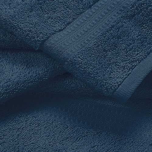 MyOwn 6 Piece Towel Set, 100% Combed Cotton - 2 Bath Towels, 2 Hand Towels, 2 Wash Cloths - 500 GSM Luxury Hotel Quality Ultra Soft Highly Absorbent Towel Set for Bathroom - Mineral Blue - color: Mineral Blue
