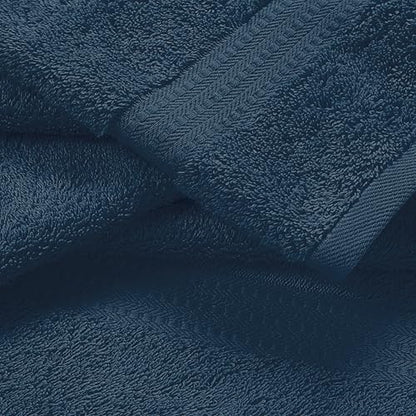 MyOwn 6 Piece Towel Set, 100% Combed Cotton - 2 Bath Towels, 2 Hand Towels, 2 Wash Cloths - 500 GSM Luxury Hotel Quality Ultra Soft Highly Absorbent Towel Set for Bathroom - Mineral Blue - color: Mineral Blue