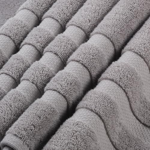 SOFE H&L | Olea Luxury Cotton Turkish Bath Towels Set of 4 Cool Gray | Premium, Soft, Durable, Absorbent | Hotel Quality Plush Towels and Thick Towel Sets - color: Cool Gray, size: Set of 4 (4 Bath Towels)