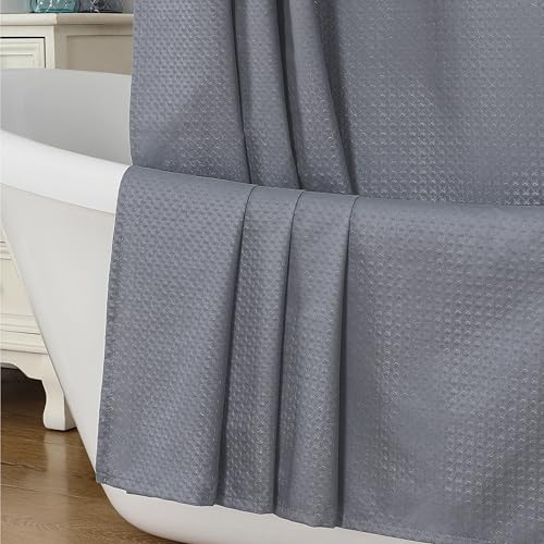 Aiyufeng Grey Shower Curtains for Bathroom，Dot Like Embossed Textured Waterproof Fabric Shower Curtain，Hotel Luxury Quality & Soft Cloth，Machine Washable，72Wx78L - color: Grey, size: 72"W x 78"L (Pack of 1)
