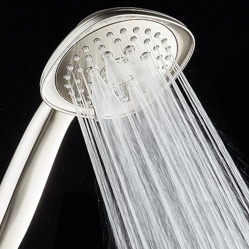 AquaDance, Satin Nickel Luxury Square 6-setting High-Pressure Hand Extra-Long 72" Stainless Steel Hose, Bracket, Solid Brass Fittings, Finish. Premium Handheld Shower Head from Top American - color: Satin Nickel