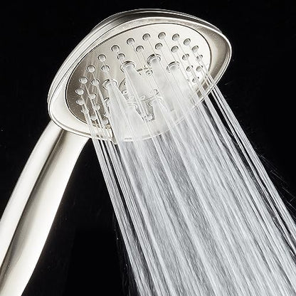 AquaDance, Satin Nickel Luxury Square 6-setting High-Pressure Hand Extra-Long 72" Stainless Steel Hose, Bracket, Solid Brass Fittings, Finish. Premium Handheld Shower Head from Top American - color: Satin Nickel