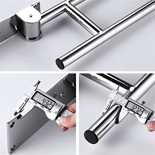 Flip-Up Bathroom Grab Bar 304 Stainless Steel Toilet Safety Handrails 23.6 Inch Foldable Handicap Grab Rail Shower Assist Support for Elderly Seniors Disabled Pregnant,Gloss - color: Gloss