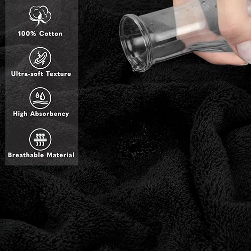 American Soft Linen 100% Cotton Luxury Turkish Towels, 35x70 XL Bath Sheet | Soft Absorbent Quick Dry OEKO Tex Standard 100 Certificated Durable Machine Washable Premium Hotel Quality - color: Black, size: 1 Piece set