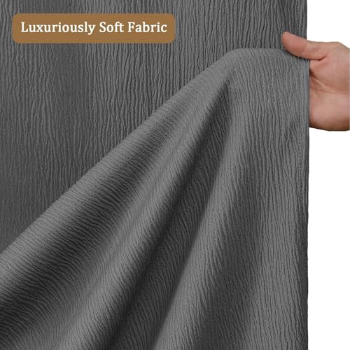 Aiyufeng 3D Textured Grey Shower Curtain for Bathroom, Fabric Shower Curtain Soft Cloth & Hotel Spa Quality, Luxury Boho Bathroom Curtains, Machine Washable, Grey, 72x72 Inches - color: Grey, size: 72"W x 72"L (Pack of 1)
