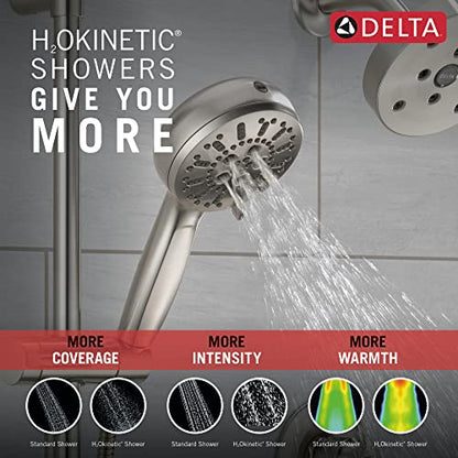 Delta Faucet ProClean Brushed Nickel Hand Shower with Slide Bar, Handheld Shower with High Pressure Spray, Shower System with Handheld, Lumicoat Stainless 51584-SS-PR - color: Lumicoat Stainless