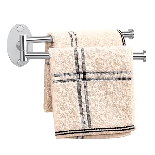 KES Swivel Towel Bar for Bathroom 9-Inch Kitchen Swing Out Double Towel Bar | 2-Arm, Kitchen Wall Mounted SUS 304 Stainless Steel, Polished Finish, A2106S23 - color: Polished Finish, size: 23cm