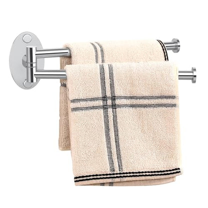 KES Swivel Towel Bar for Bathroom 9-Inch Kitchen Swing Out Double Towel Bar | 2-Arm, Kitchen Wall Mounted SUS 304 Stainless Steel, Polished Finish, A2106S23 - color: Polished Finish, size: 23cm