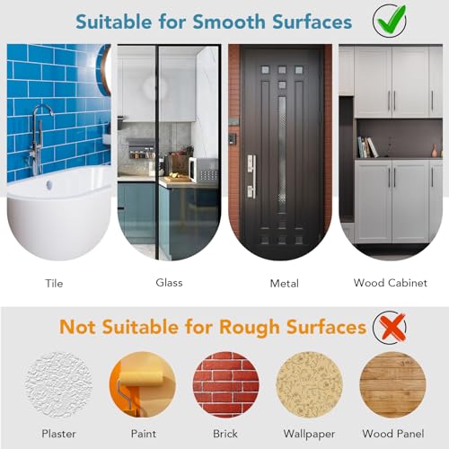 Suction Hooks 2 Packs, Clear Powerful Push and Lock Vacuum Suction Cup, Multi-Purpose Suction Shower Hooks for Front Door Window Glass Kitchen Towel Loofah Utensils, 2pcs