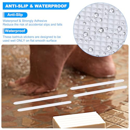 PATIKIL Bathtub Non Slip Stickers, 6 Pack Safety Shower Floor Anti Slip Stickers with Adhesive Decals Scraper for Bath Tub Shower Floor Stair, Black - color: Black
