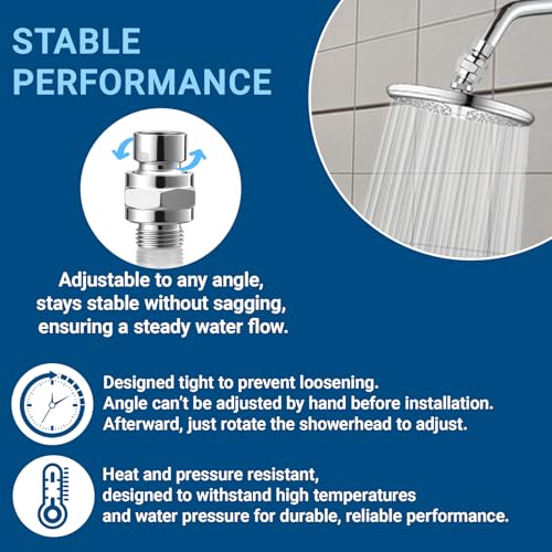 1 Pc Shower Connector Ball Joint Shower Head Swivel Ball Adapter Brass Adjustable Shower Arm Extension Universal Component Polish Chrome - color: Silver
