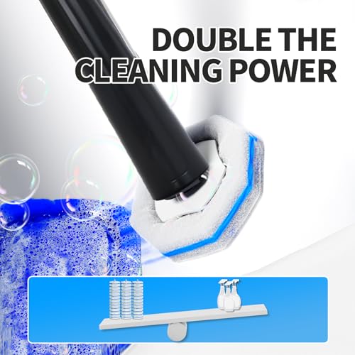 Disposable Toilet Bowl Brush with 36 Count Refills, Toilet Cleaning Stick,Toilet Bowl Cleaner Holder and Set, Toilet Cleaning System Starter Kit - style: Toilet brush+36 refills