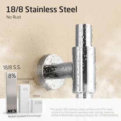 KES 30-Inch Shower Slide Bar with High Pressure 9 Functions Adjustable Handheld Shower Head & 59-Inch Hose, Built-in Power Wash to Clean Tub Tile & Pet, Wall Mount Polished Finish 18/8 Stainless Steel - color: Chrome