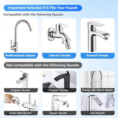 1440° Rotatable Faucet Aerator Extension, 2026 New 2 Modes Universal Sink Faucet for Splash Reduction, 1080° Rotating Multifunctional Faucet Extender for Bathroom Sink Kitchen (1pcs) - color: 1PCS