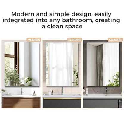 20 x 26 Inch Bathroom Medicine Cabinet with Beveled Edge Mirrored Door,Medicine Cabinet,Bathroom Mirror Cabinet,Home Medicine Cabinets with 2 Adjustable Shelves, Recessed or Surface Mount Installation - size: 20 x 26