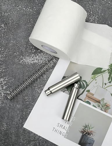 2 Pcs Toilet Paper Holder Roller Replacement Stainless Steel Adjustable Toilet Tissue Roll Spring Rod Replacement Spindle Fit for Bathroom Tissue Holder, Satin Nickel - color: Satin Nickel+2pcs