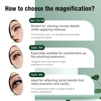 Large 6" 40x Strong Powerful Magnifying Mirror with Tweezers, Travel Magnified Mirrors 40X with Suction Cups, High Magnification Round Magnification Make up Mirror Nearly 50x - color: Black--40x