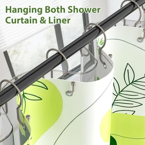 Shower Curtain Hooks, Simple Shower Curtain Rings, Sturdy Shower Curtain Hangers, Double Hook Shower Curtain Hooks, Smooth Gliding Metal Shower Hooks for Shower Curtain (Matte Nickel, 12 Pack) - color: Matte Nickel, size: 12 Pack