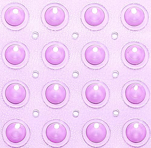Extra-Long Non-Slip Bathtub & Shower Mat 39”x16” (Smooth/Non-Textured Tubs Only) Safe, Clean, Machine-Washable, Superior Grip&Drainage, Vinyl, Transparent Purple - color: Transparent Purple, size: 39" x 16" (Rectangular)