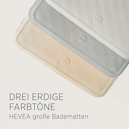 HEVEA Natural Rubber Big Bath Mat - Upcycled, Danish Design - Non Slip Bathtub Mat, 299 Suction Cups - Safe and Friendly Shower Mat for All Ages (Sand) - color: Sand, size: 29.5" x 13.4" (Rectangular)
