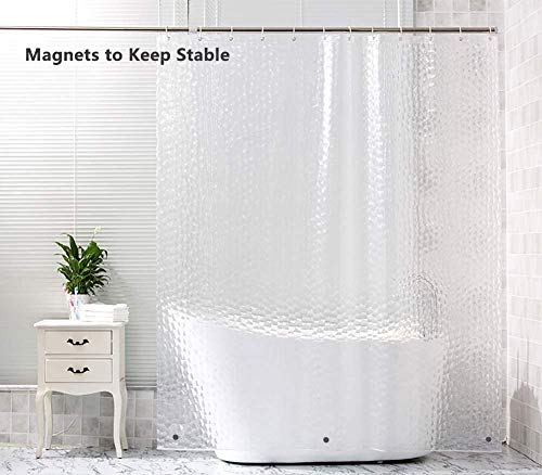 Ryhpez Shower Curtain Liner - Clear Shower Curtain Set with Hooks | 72"x78"… - color: Water Cube, size: 72"W x 78"L (Pack of 1)