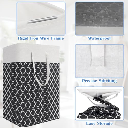 BlissTotes 3-Pack Laundry Basket, Collapsible Laundry Hamper, Black, 88L | Laundry Clothes Hamper, Hampers for Bedroom, Freestanding Hamper with Handles, Clothes Laundry Basket - color: Black, size: 88L