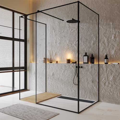 24 Inch Black Linear Shower Drain with Removable Capsule Pattern Cover Grate Accessories and SUS304 Stainless Steel CUPC Certificate (24 inch) - size: 24inch