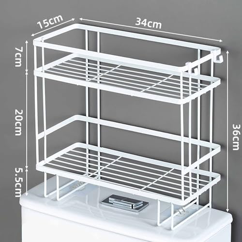 Over Toilet Shelf Bathroom Organizer Thickening Metal Toilet Storage Rack with Wall Mounting Design Waterproof Bathroom Shelf Over Toilet Large Capacity Over Toilet Organizer
