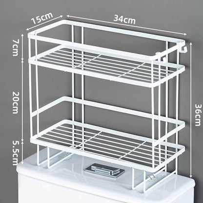 Over Toilet Shelf Bathroom Organizer Thickening Metal Toilet Storage Rack with Wall Mounting Design Waterproof Bathroom Shelf Over Toilet Large Capacity Over Toilet Organizer