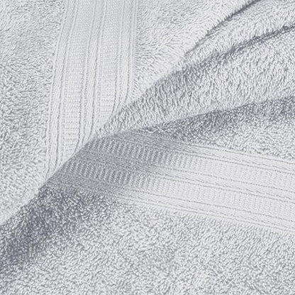 BOUTIQUO 6 Pack Cotton Towel Set, Contains 2 Bath Towels 27x54 inch, 2 Hand Towels 16x24 inch & 2 Wash Coths 12x12 inch, Ideal Everyday use, Ultra Soft Compact & Lightweight - Light Grey - color: Light Grey, size: 6 Piece Towel Set