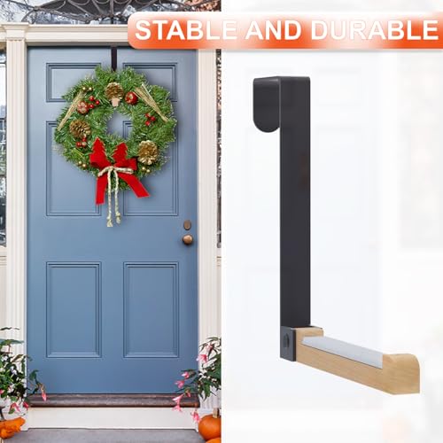 2 Pack Over The Door Hooks(L=6.1"), Over Door Hanger, Heavy Duty No Drill Hanger for Towels, Coats, Hats, Bags in Bathroom, Bedroom, Kitchen, Living Room-Black - color: Black(2 Pack 6.1")