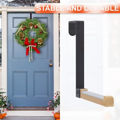 2 Pack Over The Door Hooks(L=6.1"), Over Door Hanger, Heavy Duty No Drill Hanger for Towels, Coats, Hats, Bags in Bathroom, Bedroom, Kitchen, Living Room-Black - color: Black(2 Pack 6.1")