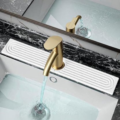 Diatomite Faucet Mat for Kitchen & Bathroom Sink Fast Drying Stone Splash Guard, Super Absorbent Sink Protector Prevents Moisture, Easy Clean Counter Tray (White--23.6"x3.9") - color: White--23.6"x3.9"