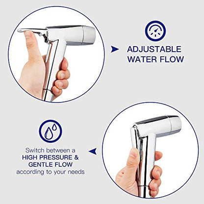 Houtingmaan Kitchen Sink Sprayer Replacement, Side Sprayer Head | with Hose and17 ADAPTERS, Chrome - color: Chrome, style: Dual Function Mode