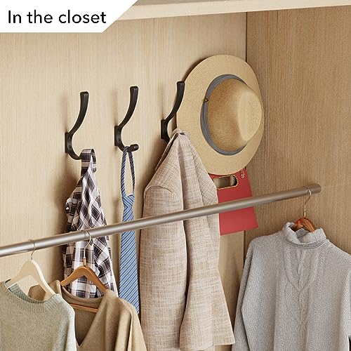 saffruff Wall Mount Coat Hooks, Heavy Duty Metal Hooks for Hanging Clothes, Backpack, Bag,Towel & Jacket, Strong 30 lbs Hold Closet Hanger, Black 4 Pack - size: 4 Pack