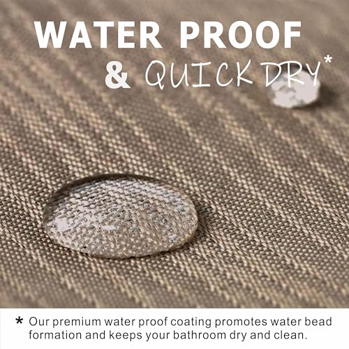 Taupe Shower Curtain for Bathroom: Water Repellent Quick Dry - 72"Lx72"W | Striped Textured Linen Style Polyester Fabric Bath Curtain, Solid Simple Elegant Lightweight, Machine Washable, Semi-Sheer - color: Tan, size: 72"W x 72"L (Pack of 1)
