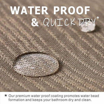 Taupe Shower Curtain for Bathroom: Water Repellent Quick Dry - 72"Lx72"W | Striped Textured Linen Style Polyester Fabric Bath Curtain, Solid Simple Elegant Lightweight, Machine Washable, Semi-Sheer - color: Tan, size: 72"W x 72"L (Pack of 1)