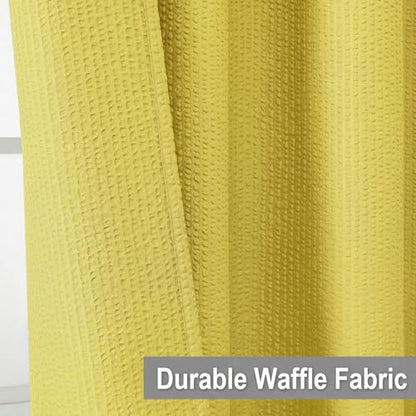 Small Stall Shower Curtain - Embossed Textured Bathroom Curtain, 36 x 72 Shower Curtain for RV Camper, Machine Washable Water Resistance, Lemon Yellow - color: Lemon Yellow, size: 36"W x 72"L (Pack of 1)
