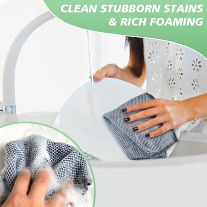 Dish Cloth for Washing Dishes Kitchen Washcloth Cleaning Cloth | 12x12inch 5pack Kitchen Towels Rags, Microfiber Cleaning Cloths, Wash Cloths with Poly Scour Side, Wholesale, Dark Grey - color: Dark Grey, size: 12inchx12inch 5pack