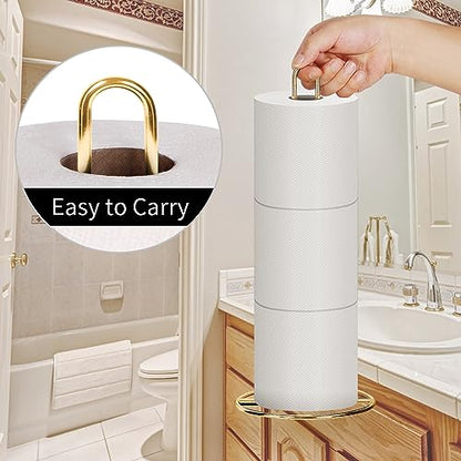 Gold Toilet Paper Holder Stand, OBODING, Freestanding Toilet Paper Holder for Storing 3 Rolls of Toilet Papers (Gold) - color: Gold