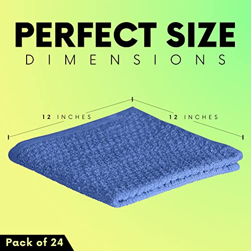Elaine Karen Body Wash Cloths 100% Cotton Washcloths 24 Pack Cotton wash Cloths for Showering, Face Towels Cotton, Rags for Body - Soft and Absorbent - Wash Cloths for Body, 12 x 12 Inches - size: 24 Pack