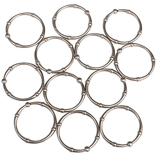Rust-Proof Zinc Shower Curtain Hooks with Clasp Closure, Shower Hooks Hangers for Bathroom, Kitchen Utensils, Curtains, Clothing, Towels etc - Set of 12, Brushed Nickel - color: Brushed Nickel