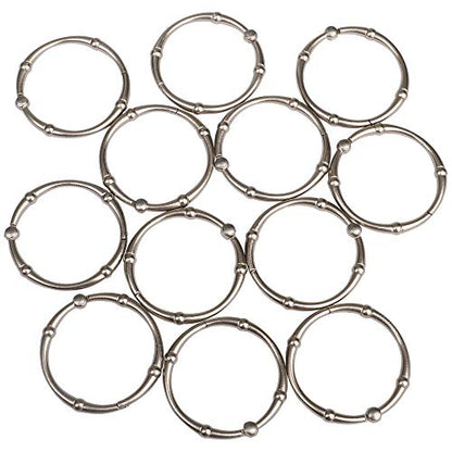Rust-Proof Zinc Shower Curtain Hooks with Clasp Closure, Shower Hooks Hangers for Bathroom, Kitchen Utensils, Curtains, Clothing, Towels etc - Set of 12, Brushed Nickel - color: Brushed Nickel