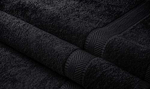 BY LORA 2-Pack Oversized Bath Sheets, Terry Cotton Hotel Large Towels, Black - color: Black, size: Bath Sheet 2-Pack