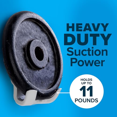 SlipX Solutions Power Lock Suction Cup Hook, Razor Holder & Phone Cradle (Perfect for Shower & Mirror, Holds 11 lbs, 2 Pack)