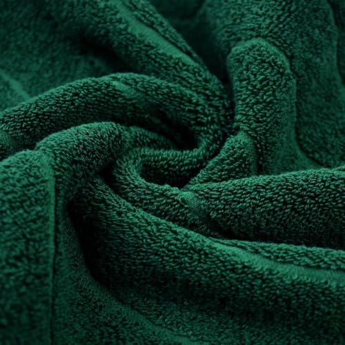 2-Piece Hand Towels Set in Forest Green, Wavy Striped Jacquard Towels | for Bathroom Kitchen (13x29 Inches, Cotton) - color: Forest Green
