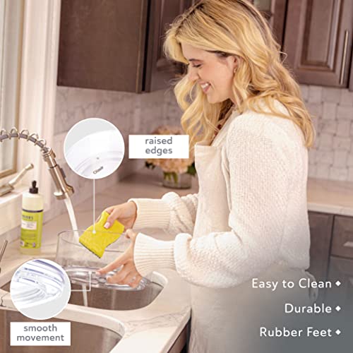 Oizeir Lazy Susan Turntable (2-Pack) - Clear Acrylic, Rotates 360 Degrees, Easily Organize Your Fridge, Cabinet or Counter - Carousel Storage for Food, Spices, Cosmetics | Clear Acrylic, Non-Skid, Raised Edge; Rotating Spice Rack for Kitchen, Pantry, Frid