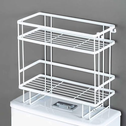 Over Toilet Shelf Bathroom Organizer Thickening Metal Toilet Storage Rack with Wall Mounting Design Waterproof Bathroom Shelf Over Toilet Large Capacity Over Toilet Organizer