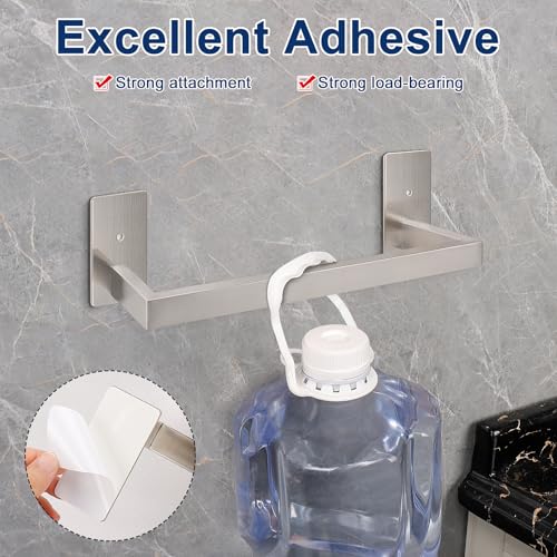NearMoon Self Adhesive Bathroom Towel Bar, Stainless Steel Square Bath Wall Shelf Rack Hanging Towel Stick On Sticky Hanger Contemporary Style, Towel Rack Wall Mounted (12 Inch, Brushed Nickel) - color: Brushed Nickel, size: 12 Inch